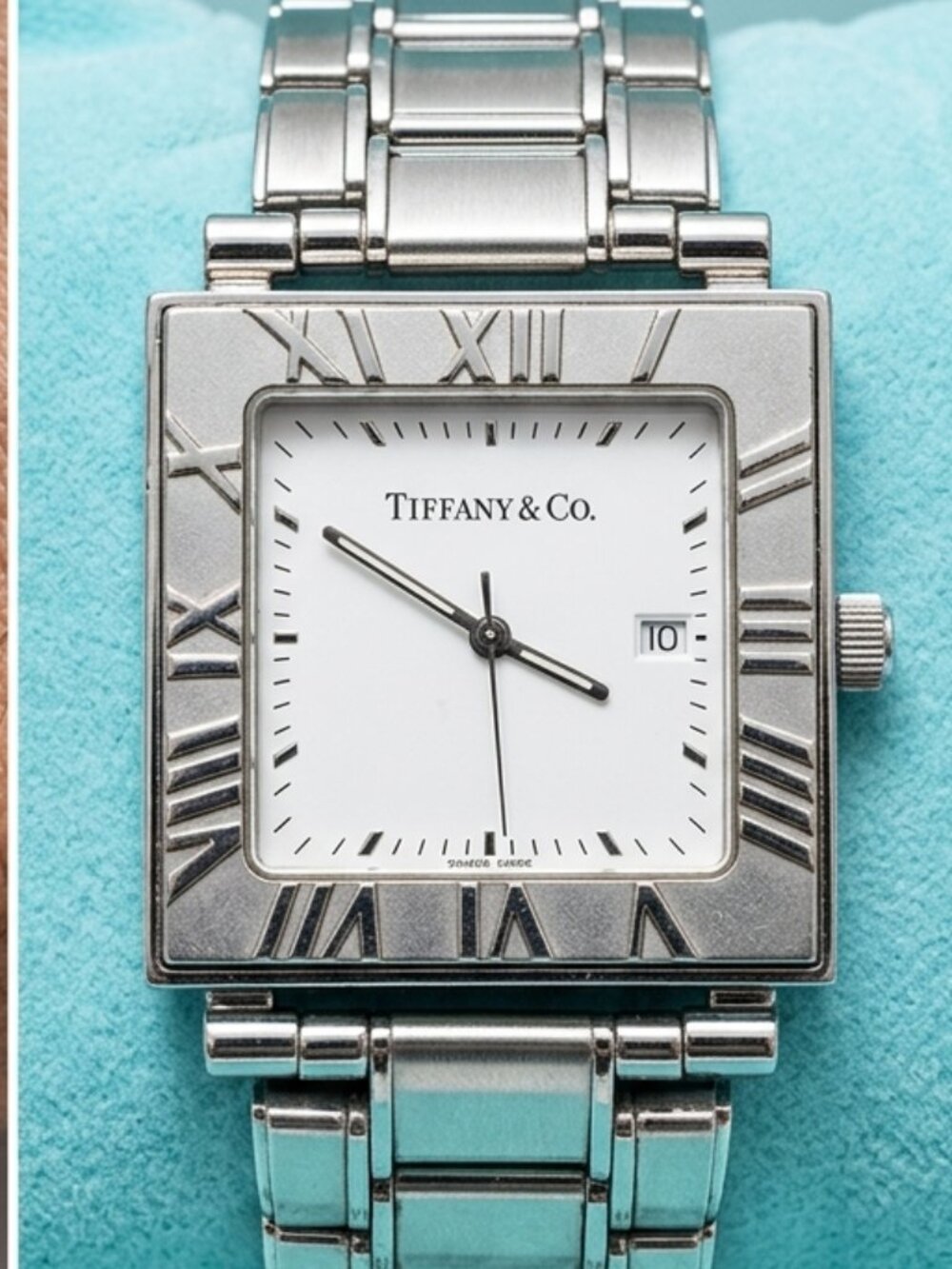 Tiffany & Co. Iconic Atlas Stainless Steel Swiss Made Square Watch - Picture 6 of 16